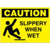 Caution: Slippery when wet with Icon of man slipping