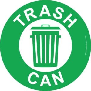 Floor Decal - Trash Can, Green
