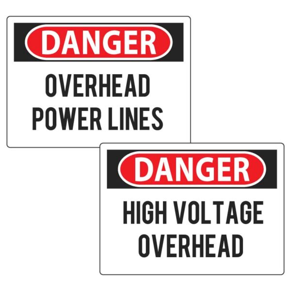 A-Frame Sign Inserts, Overhead Lines/High Voltage, 18"x24"