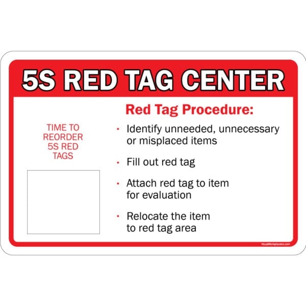 5S Signs - 5S Red Tag Center