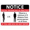 Notice - Social Distancing Sign