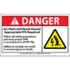 Danger Arc Flash and Shock Hazard Appropriate PPE Required