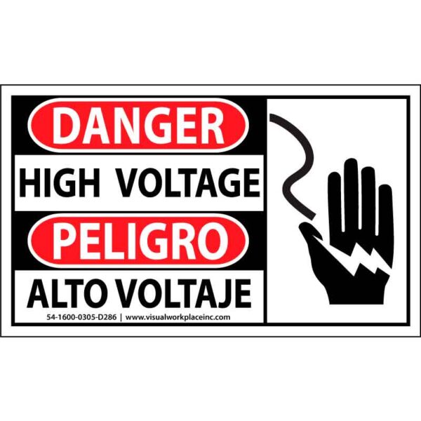 Bilingual English/Spanish Danger High Voltage