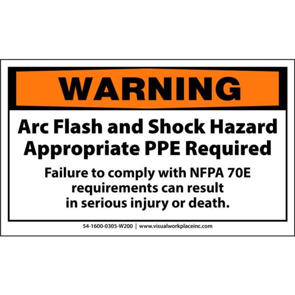 Warning Arc Flash and Shock Hazard Appropriate PPE Required Failure to Comply
