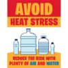 Avoid Heat Stress - reduce the risk with plenty of air and water - Poster