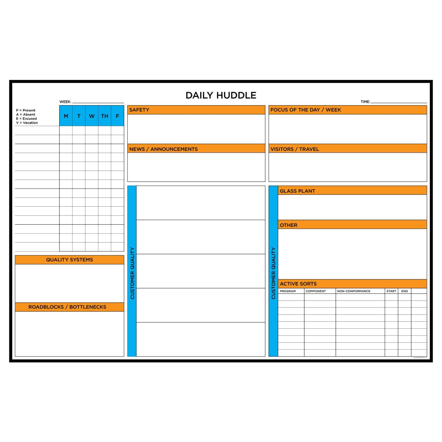 Daily Huddle Board Visual Workplace Inc