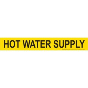 Yellow Hot Water Supply Stick-On