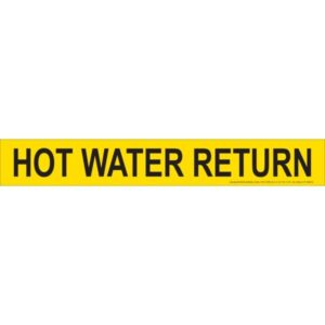 Yellow Hot Water Return Stick-On