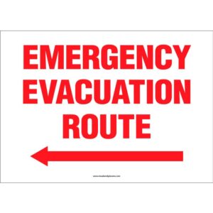 Emergency Evacuation Route - Arrow Left