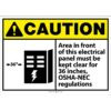 Caution, Area In Front Of This Electrical Panel, ANSI