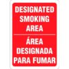 Designated Smoking Area. Bilingual.- Área Designada Para Fumar