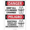 Danger Keep All Cylinders Chained - Bilingual. Peligro - Mantenga todos los cilindros encadenados
