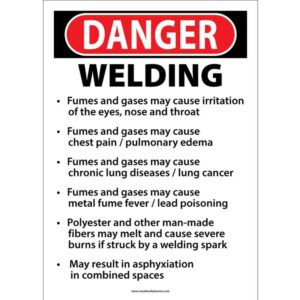 Danger Welding Overall Warnings - Fumes and Gas'
