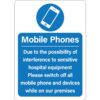 Mobile Phones: Due to possibility of Interference of hospital equipment. Switch off all mobile phones and devices while in area.