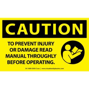 Caution Read Manual Before Operating