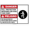 Danger Fall Protection ANSI Bilingual
