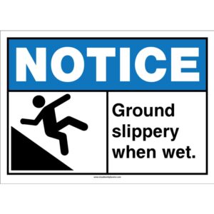 Notice Groupd Slippery When Wet