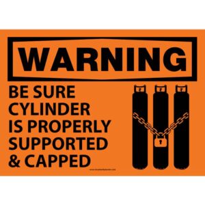 Warning Be Sure Cylinder is Properly Supported & capped