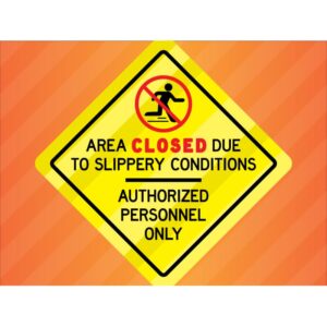 Area Closed Due to Slippery Conditions