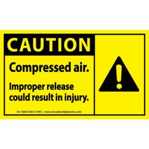 Caution Compressed Air - Improper release could result in injury