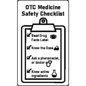 Over the Counter Medicine Safety Checklist Label
