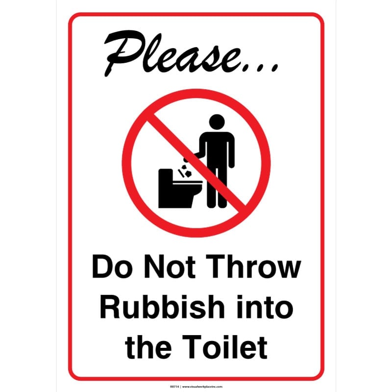 Please Do Not Throw Rubbish in Toilet