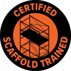 Hard Hat Decal. Certified Scaffold Trained.