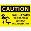 Caution, Fall Hazard, Do not cross without fall protection