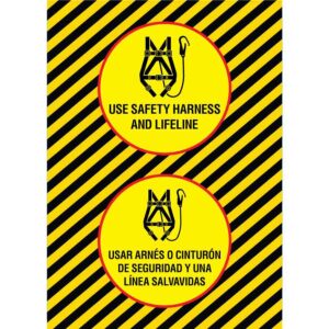Use Safety Harness and lifeline. User Arnés O Cinturón de seguridad y una lÃnea salvavidas