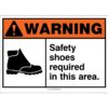 Warning: Safety Shoes Required In This Area, ANSI