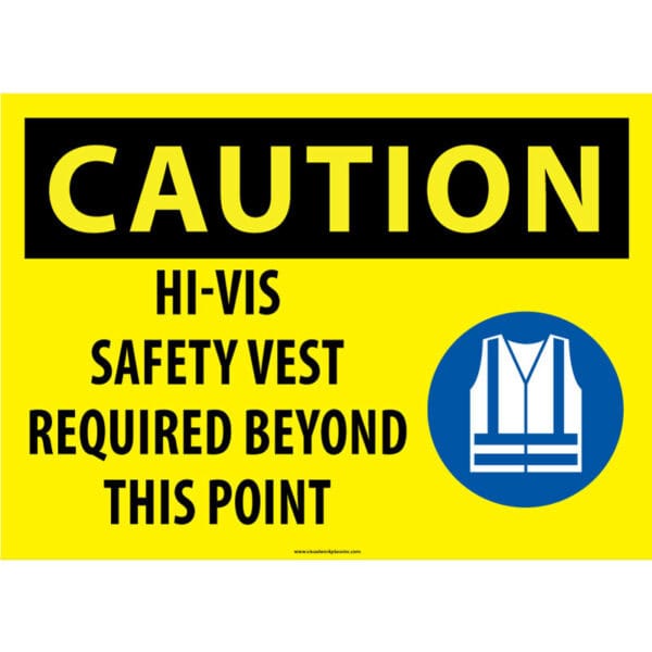 Caution: Hi-Vis Safety Vest Required Beyond This Point - Icon