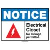 Notice: Electrical Closet No Storage Permitted, ANSI