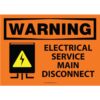 Warning: Electrical Service Main Disconnect, OSHA