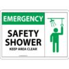Emergency - Safety Shower Keep Area Clear, ANSI