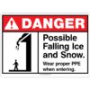 Danger: Possible Falling Ice and Snow - Wear Propper PPE When Entering ANSI