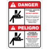Danger: Crushing / Shearing Hazard - Do not enter! Keep All Body Parts out of Machine Operation. Failure will result in death or serious injury - ANSI