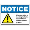 Notice - When Servicing Or Checking Batteries Protection Worn, ANSI