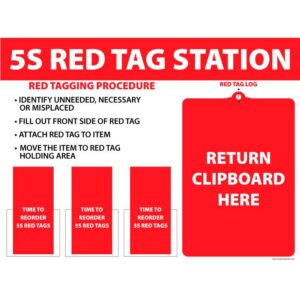 5S Red Tag Station Clipboard