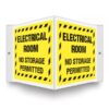 Acrylic 3D Projecting Safety Sign .118", 6"x5", Electrical Room No Storage Permitted