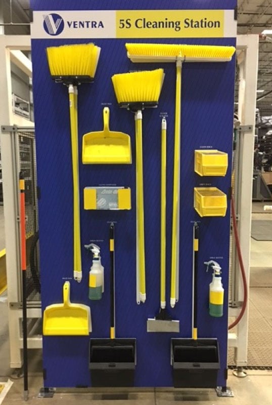 Ventura Mobile Tool Organization Ventura's customized textured tool shadow board on a mobile frame, providing a visually organized solution for tool storage and accessibility.