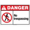 ANSI sign stating "Danger: No Trespassing" emphasizing the prohibition of entry in a hazardous zone.