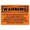OSHA warning sign for clean agent fire extinguishing system; do not enter until fresh air is restored after discharge.