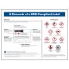 Infographic showcasing the six elements of a GBS compliant label, providing clear explanations for compliance requirements.