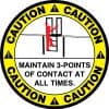 Safety Floor Sign: Caution - Maintain 3 points of contact at all times, Ladder, Red and Black, 17in Diameter, Slip Resistant