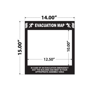 Glow-in-the-Dark Emergency Evacuation Map Holder - 14" x 15"