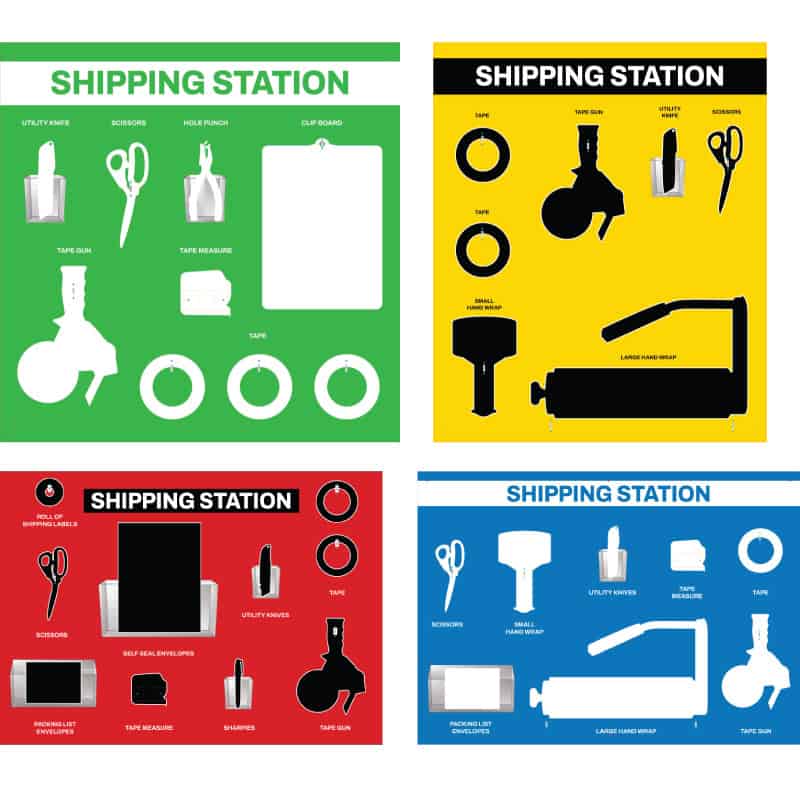 Shipping Station Tool Shadow Board (Pack and Wrap)