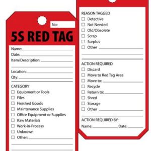 55-4010-6253B-5S715 ∙ PolyTag, 6.25"H x 3"W, 25pk, 5S Red Tag