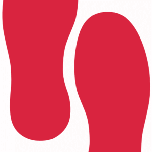 Red Floor-Mark footprint symbol