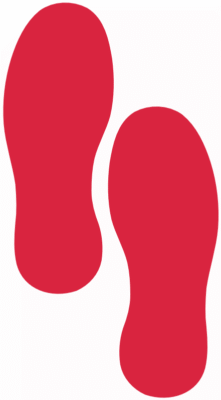 Red Floor-Mark footprint symbol